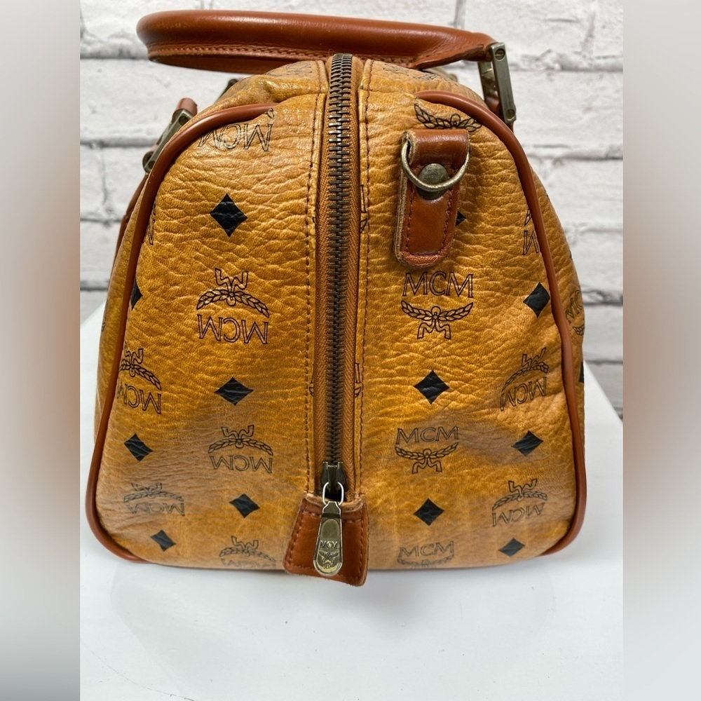 MCM Visetos Boston Medium Vintage Leather Handbag MCM München - Picture 7 of 16